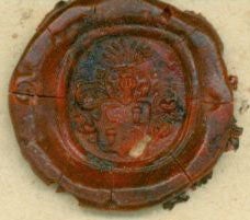 Item #63-2998 Stamped Wax Seal for [Carl Gustav?] von Homeyer. Carl Gustav?, von Homeyer.