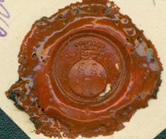 Item #63-3000 Stamped Wax Seal for Alexander Freiherr von Holtey. Alexander Freiherr von Holtey.