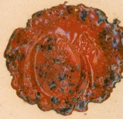 Item #63-3001 Stamped Wax Seal for Freiherr von der Ropp. Freiherr von der Ropp