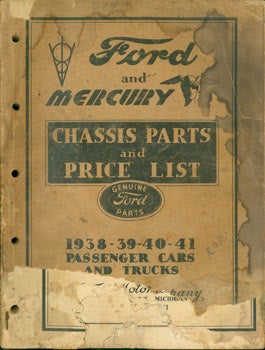 Item #63-3073 Ford And Mercury Chassis Parts and Price List. 1938-93-40-41 Passenger Cars and Trucks. Ford Motor Company, Michigan Dearborn.