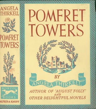 Item #63-3098 Dust Jacket for Pomfret Towers. Front Panel of Dust Jacket only. Angela Thirkell