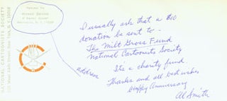 Item #63-3253 Envelope with Original Autograph & MS note by Al Smith, Cartoonist known for Mutt &...