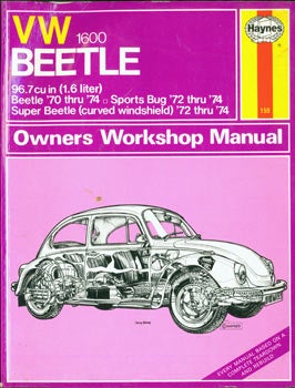 Item #63-3452 Volkswagen Beetle 1600. Owners Workshop Manual. K F. Kinchin J. H. Haynes