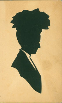Item #63-3536 Souvenir Silhouette. Post Card Woodcut. Ed. H. L. Swanberg