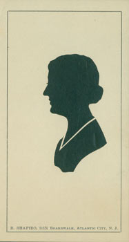 Item #63-3538 Souvenir Silhouette. Post Card Woodcut. B. Shapiro, NJ Atlantic City
