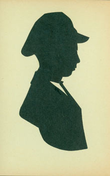 Item #63-3543 Briefkaart. Souvenir Silhouette. Post Card Woodcut. 20th Century German Silhouette...