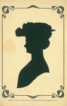 Item #63-3548 Postkarte. Souvenir Silhouette Post Card. Edwin Schubert, Germany Leipzig