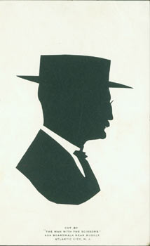 Item #63-3554 Souvenir Silhouette. Cut by Le Baron Henri Scotford, "The Man With The Scissors"...