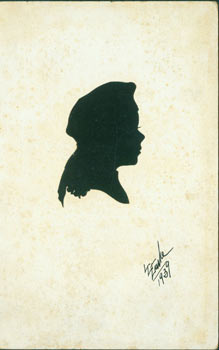 [L. G. Lanke] - Original Souvenir Silhouette. Post Card Woodcut. Signed & Dated by Artist