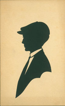 Item #63-3566 Souvenir Silhouette. Post Card Woodcut. Ed. H. L. Swanberg
