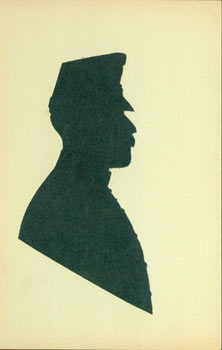 Item #63-3570 Briefkaart. Post Card With Silhouette. Woodcut. German Silhouette Artist