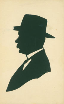 Item #63-3572 Souvenir Silhouette. Post Card Woodcut. Ed. H. L. Swanberg.
