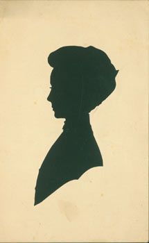Item #63-3575 Souvenir Silhouette. Post Card Woodcut. Ed. H. L. Swanberg