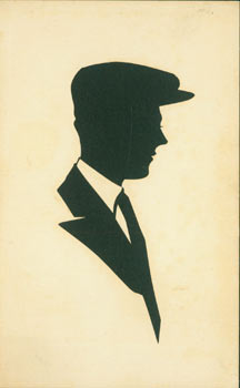 Item #63-3588 Souvenir Silhouette. Post Card Woodcut. Ed. H. L. Swanberg
