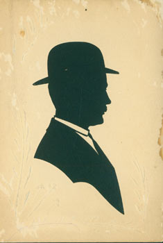 Item #63-3591 Souvenir Silhouette. Post Card Woodcut. Ed. H. L. Swanberg