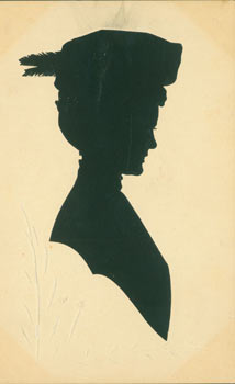 Item #63-3594 Souvenir Silhouette. Post Card Woodcut. Ed. H. L. Swanberg