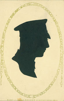 Item #63-3598 Postkarte. Souvenir Silhouette. Post Card Woodcut. Harry, Angele Nolden
