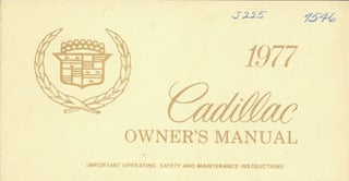 Item #63-3617 1977 Cadillac Owner's Manual. General Motors Company, MI Detroit