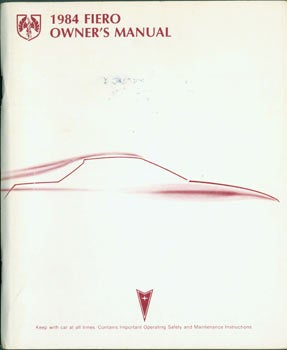 Item #63-3627 1984 Pontiac Fiero Owner's Manual. General Motors Company, MI Detroit
