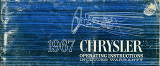 Item #63-3631 1967 Chrysler Operating Instructions. Includes Warranty. Chrysler, MI Detroit