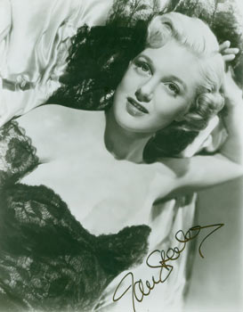 Item #63-3692 Autographed Black and White Photograph of American Actress Jan Sterling. Mid 20th...