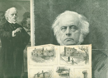 Item #63-3700 The Late Mr. John Bright: in the House Commons, Former Residences, & an engraving based on a photograph. March 27, 1889. The Illustrated London News.