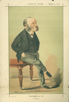 Item #63-3741 Statesmen, No. 107. "Newspapers." The Right Hon. W. H. Smith, M.P., First Lord of the Treasury. March 9, 1872. Vanity Fair, UK London.