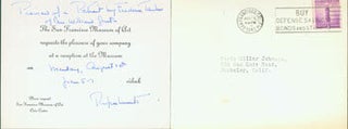 Item #63-3774 Invitation to a Preview of a Portrait by Frederic Taubes of Mr. William Gerstle....
