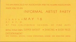 Item #63-3775 The San Francisco Art Association and the Alumni Association Invite You to an...
