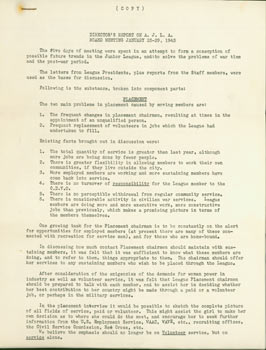 Item #63-3786 Director's Report on A. J. L. A. Board Meeting January 25 - 29, 1943. Association...