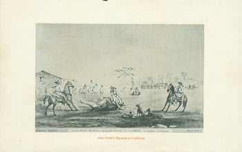 Item #63-3815 California Method Of Killing Cattle From The Corral. Edward Vischer, illustr.