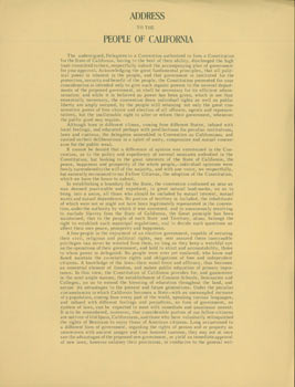 Item #63-3816 Address To The People of California. California State Archives, Chas. T. Botts...