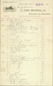 Item #63-3877 Account for Goods Purchased by Y. G. Garrison throughout 1909, Signed and stamped...