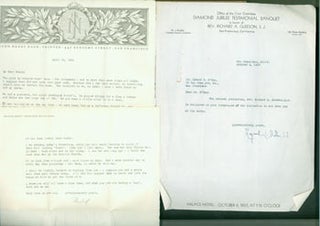 Item #63-3882 TLS Raymond Butler to Edward O'Day, October 4, 1937; & TLS John Henry Nash to...