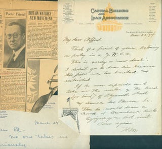 Item #63-3909 Correspondence to Edward O'Day & Clifford [C. Pease?], and a clipping from the...