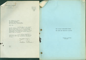 O'Day, Edward F.; The Recorder (San Francisco); Eustace Cullinan - Thesis & Correspondence: Eustace Cullinan to Edward O'Day, February 17, 1936, Attached to Her Thesis, the Library Department Under the 1932 San Francisco Charter