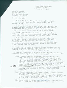 Item #63-3952 Typed letter with original autograph by book collector John Frederick Sims,...