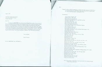 Item #63-3969 Register of 1995 portion of Ishmael Reed's archive. Assessment & appraisal by Peter Howard, sent to Tim Murray, Manuscripts Division, University of Delaware, September 27, 1995. Peter Howard, Berkeley Serendipity Books, CA.