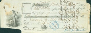 Item #63-4153 Bank Cheque For $3000 from Saratoga County (NY) National Bank, Sept. 1st, 1867,...