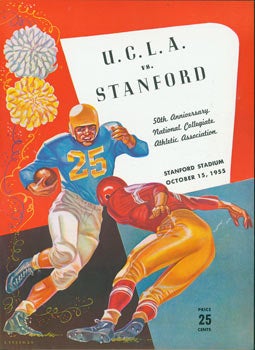 Item #63-4186 Football Program for UCLA vs. Stanford University, October 15, 1955. NCAA, UCLA, Stanford University, R. Vrodman, illustr.