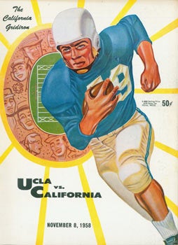 Item #63-4187 The California Gridiron. Football Program for UCLA vs. University of California, November 8, 1958. NCAA, UCLA, University of California, R. Vrodman, illustr.