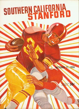 Item #63-4189 Football Program for USC vs. Stanford, October 27, 1956. NCAA, USC, Stanford University, R. Vrodman, illustr.