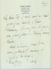Item #63-4191 ALS SF Attorney Richard O'Connor to Edward O'Day, March 22, 1923. Richard O'Connor,...