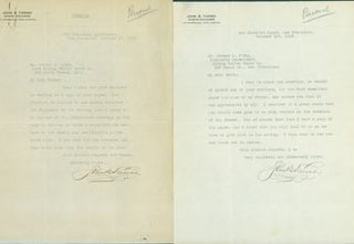Item #63-4195 Two Typed Letters Signed by John B. Farish to Edward O'Day, October, 1923. RE:...