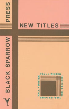 Item #63-4222 New Titles Black Sparrow Press. Fall/Winter 1982. Black Sparrow Press, CA Santa...
