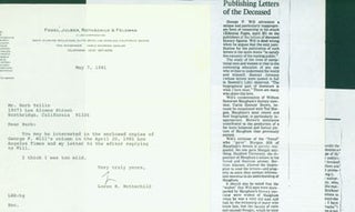 Item #63-4235 TLS Loren Rothschild to Herb Yellin, May 7, 1981. RE: George Will. Loren Rothschild