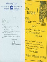 Item #63-4238 TLS Vickie Woods of Knopf to Lord John Press, April 9, 1981. RE: copyrights for Ray...