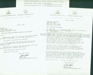 Item #63-4241 TLS Vickie Woods of Knopf to Lord John Press, March 4 & June 3, 1981. RE:...