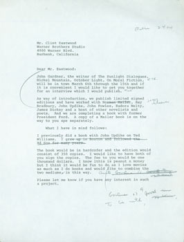 Item #63-4276 Draft of letter by Herb Yellin to Clint Eastwood, one page with multiple penciled...