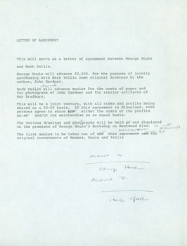 Item #63-4332 Draft of contract between George Houle and Herb Yellin in order to purchase...
